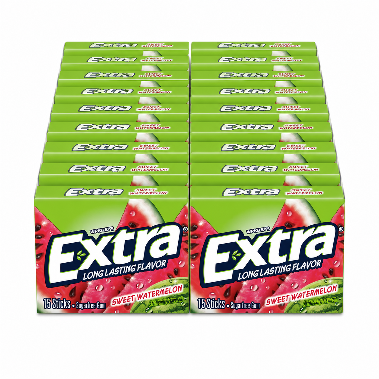 Extra Fruit Sensation Sweet Watermelon Flavor Chewing Gum 15 Pieces Extra